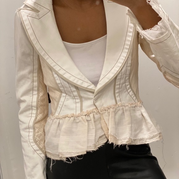 bebe Jackets & Blazers - Bebe Victorian Ruffle Blazer Jacket SZ 4